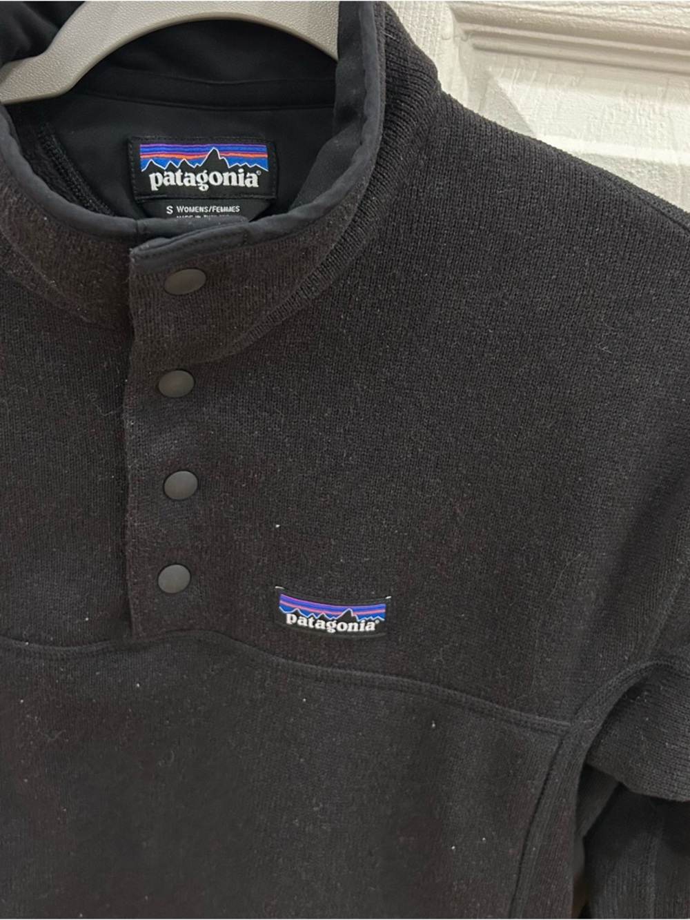 Patagonia Women’s Black Snap-T Fleece Pullover Size Small Synchilla Lightweight - Picture 3 of 6